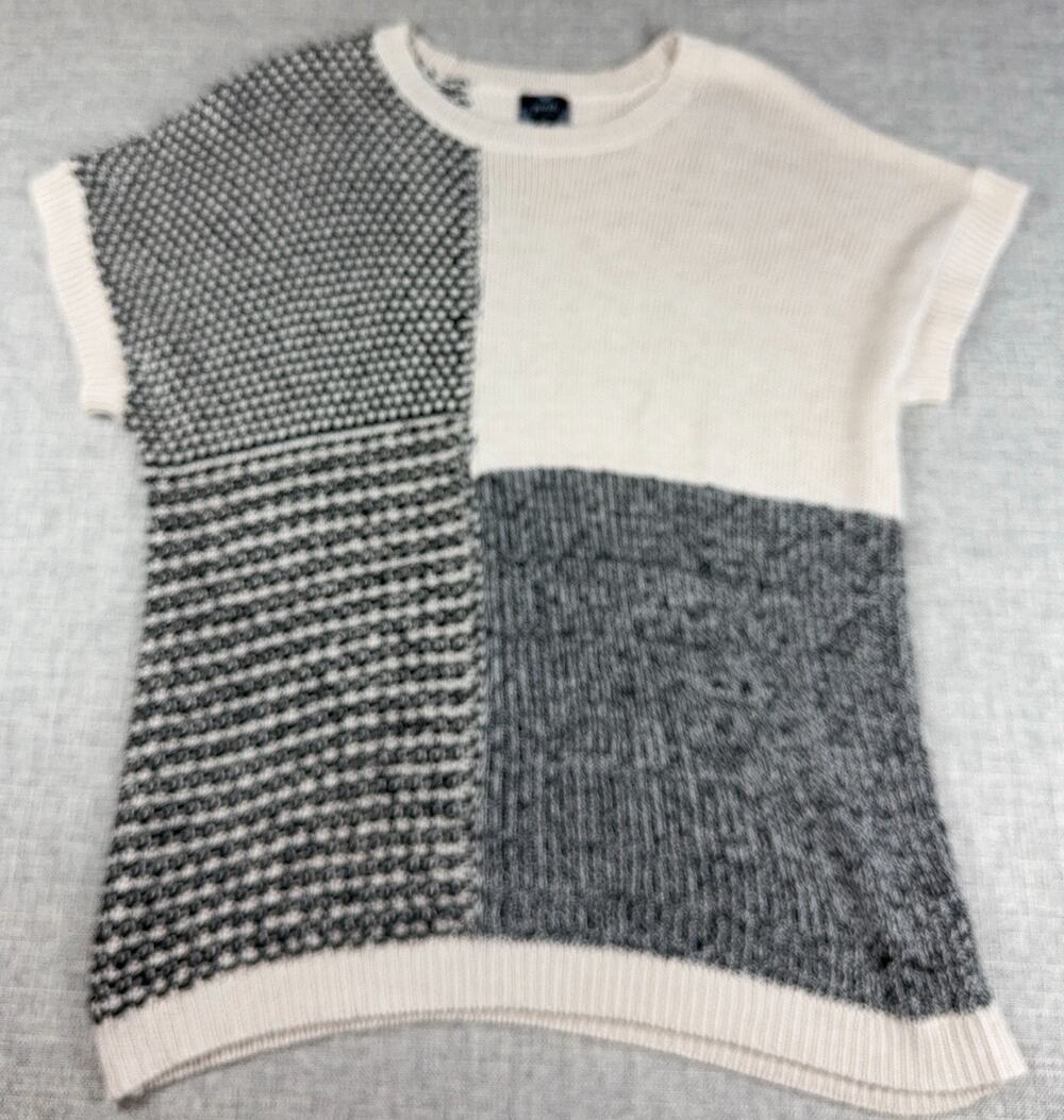 Perch by Blu Pepper Womens 1X Patchwork Knit Sweater Vest Colorblock Oversized